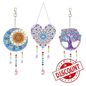 3 Pack 5D Diamond Painting Suncatcher