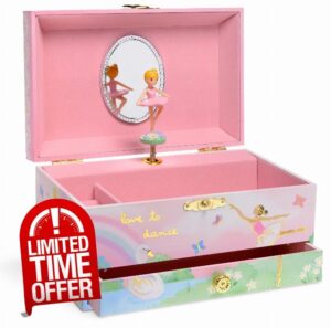 Jewelkeeper Girl's Musical Jewellery Storage Box with Pull-out Drawer