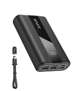 VRURC 10000mAh Power Bank With Built in Cables,USB C Battery Pack Portable Charger with 5 Outputs...
