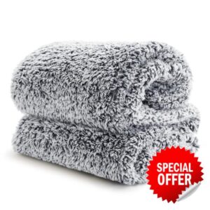 Bedsure Fleece Sherpa Throw Blanket Grey - Fluffy Soft Cosy Fuzzy Furry Warm Blanket for Sofa and Bed