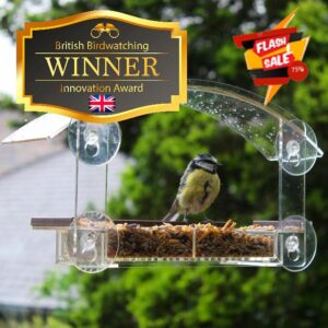 Homebird Window Bird Feeder with Strong Suction Cups Window Bird Feeder UK with Removable Seed Tray For Bird Watching Bird Feeders for Small Birds Squirrel Proof Bird Feeder Window
