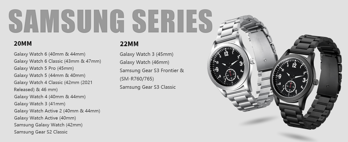 20mm Metal Watch Straps fit for Samsung Galaxy Watch