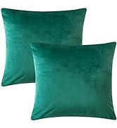 Imperial Rooms Velvet Cushion Covers 2 Pack Square Throw Pillowcases 45 x 45 cm Plain Pattern Bed...