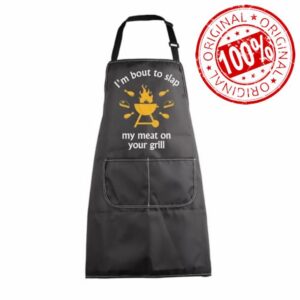MYSOMY Funny Grill Master Apron BBQ Grilling Apron for Grill Lover I'm Bout to Slap My Meat on Your Grill BBQ Kitchen Apro