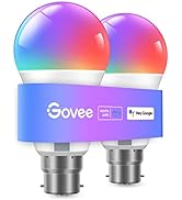 Govee RGBWW Smart Bulbs, Colour Changing Light Bulbs with Music Sync, 54 Dynamic Scenes 16 Millio...