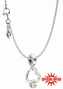 Pandora Necklace with Charm Hearts Highlights 925 Silver Elegant Necklace Beautiful Gift Set for Fashion Women 75252