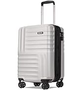 GinzaTravel Lightweight 4 Wheels Suitcase ABS Hard Shell Case Luggage Expandable Durable Suitcase...