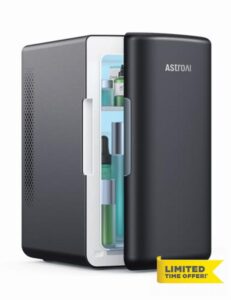 AstroAI Mini Fridge 6 Litre / 8 Can | Cooler and Warmer | AC/DC | Small Fridge for Bedrooms