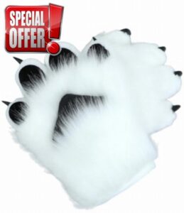 トクとユウ Animal Claw Gloves Paws Cat Wolf Dog Fox Claws Gloves Furry Warm Plush Glove Claw Cosplay Costume Accessories