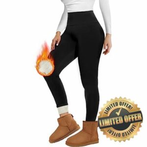 TNNZEET Fleece Lined Leggings Women UK High Waisted Thermal Leggings Womens in Winte