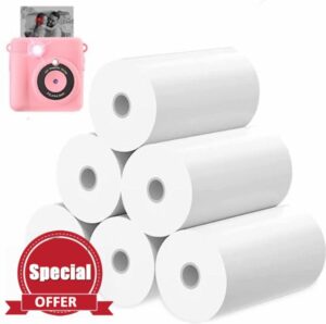 6 Rolls Kids Camera Print Paper Refill for Kids Instant Camera Print Photo Paper Kids Instant Print Camera