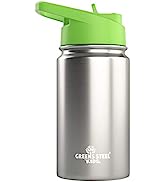 Kids Water Bottle - 350ml, Stainless | Leak Proof With Straw & Handle | 12 Cold | Insulated, Doub...