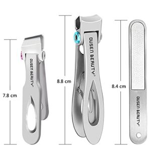 Wide Jaw Opening Nail Clippers with Curved and Slant Straight Blade Edge