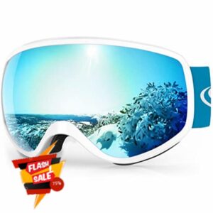 Findway Kids Ski Goggles Ski Goggles Kids 3 4 5 6 7 8 9 10 11 12 13 14 Years Compatible with Helmet Kids Skiing Goggles Snow Goggles for Boys Girls 100% UV Protection Anti-fog for Ski Snowboard
