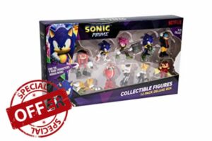 BANDAI Sonic Prime Collectable Figures 12 Pack Set 1 | 12 6.5cm Sonic The Hedgehog Models Based On The Sonic Prime Netflix TV Show | Sonic Toys Make Great Gaming Merchandise For Adults And Kids