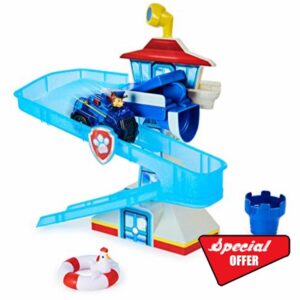PAW PATROL Adventure Bay Bath Playset with Light-up Chase Vehicle