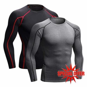 Niksa 2 Pack Long Sleeve Running Tops Mens