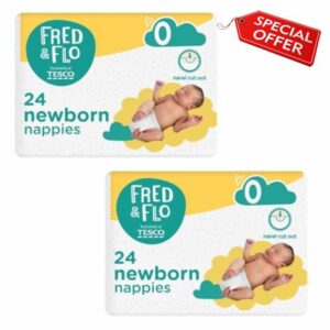 2X Fred & Flo Size 0 Nappies Newborn 24 Pack