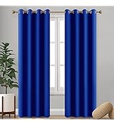 Imperial Rooms Blackout Curtains Eyelet Black Curtains for Bedroom 66 x 72 Inch Drop - Super Soft...