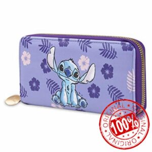 Disney Women's Wallet Stitch Coin Purse Gift Idea Purple One Size Zip