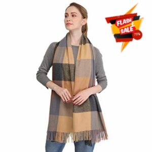 Longwu Women Soft Cashmere Wool Scarf Large Pashminas Shawl and Wrap Warm Stole Blanke