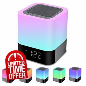Bedside Lamp with Alarm Clock Bluetooth Speaker