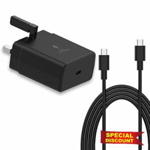 45W Samsung Fast Charger USB C Plug and Cable 2M Type C Phone Charger for Samsung Galaxy S23 Ultra/S23/S23+/S22/S22+/S22 Ultra/S21 Ultra/S21+/S20/Note 20/Note 10/A33 A72 A71 A53 A52 A51 A50 Adapte