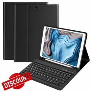 Keyboard Case for iPad 10.2 Inch 9th Generation 2021/iPad 8th Gen 2020/iPad 7th Gen 2019 /iPad Air 3rd 2019/iPad Pro 10.5 2017 Case with Magnetically Detachable Wireless Keyboard & Pen Holder(Black)