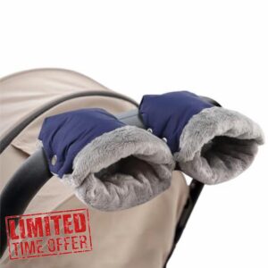Stroller Hand Muff Windproof Anti-Freeze Pram Hand Warmer Warm Baby Stroller Gloves Pushchair Mittens (Navy)