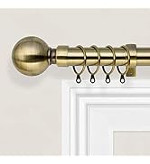 Imperial Rooms Plain Metal Ball Curtain Poles Metal Extendable - Includes Curtain Rod, 60mm Size ...