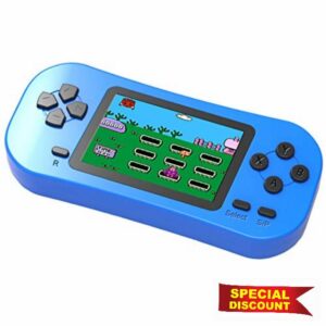 Bornkid Retro Handheld Game Console for Kids with Built in 218 Old School Video Games 2.5 Inch Display USB Rechargeable 3.5 MM Headphone Jack Arcade Style Gaming System Children Birthday Gift (Blue)