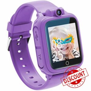 Qhot Kids Smart Watch for 3-12 Year Old Girls with Camera Games Music Video Alarm Birthday Christmas Toy Gifts for 3 4 5 6 7 8 9 10 11 12 Year Old Boys Girls (Purple)