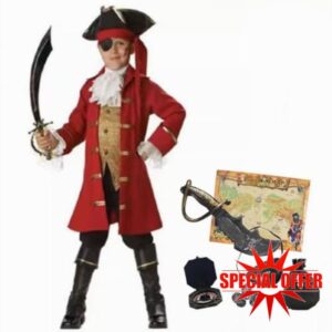 MISS & MR BM Boys Pirate Costume Kids Fancy Dress Up Role Play Deluxe Costume Set for World Book Day