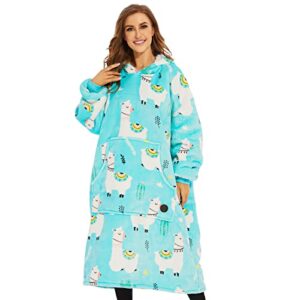 Sherpa Fleece Wearable Blanket Sweatshirt for Adults Kids