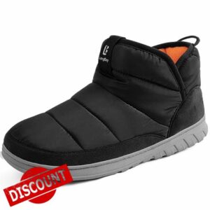LongBay Men's Nylon Boots Warm Memory Foam Non-Slip for Indoor & Outdoor Rubber Sole Snow Boots Slipper House Shoes Gift for Him