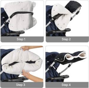 Pram Muff with Warm Flannel - Universal Size Handmuff Gloves for Stroller & Buggy Chains