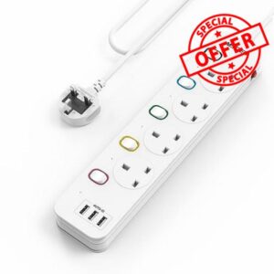 Mscien Extension Lead with USB Slots