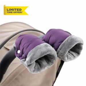 Stroller Hand Muff Windproof Anti-Freeze Pram Hand Warmer Warm Baby Stroller Gloves Pushchair Mittens (Purple)