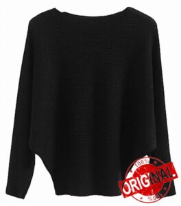 FULIER Boat Neck Batwing Sleeves Dolman Loose Knitted Sweaters and Pullovers Jumper Tops for Women One Size