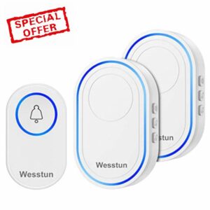 Wesstun Wireless Doorbell with 2 Receivers