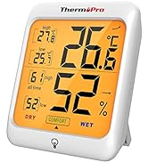 ThermoPro TP152 Hygrometer Indoor Thermometer, Desktop Digital Baby Room Thermometer with Tempera...