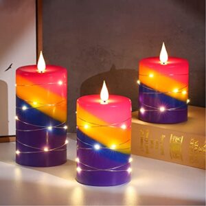 Rainbow Light String Candles,Battery Candles