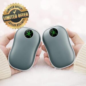 Hand Warmers Rechargeable 2 Pack - Jialexin 5000mAh*2 Large Hand Warmer Reusable- Electric Handwarmers Reusable Portable for Raynauds