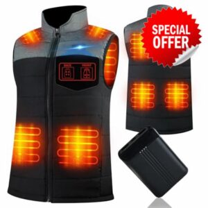 ganopterygon Heated Vest Heating Jacket with 3 Adjustable Temperature Electric USB Rechargeable Winter Thermal Vest Warm