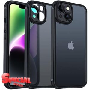 ivoler Camera Cover Case Compatible with iPhone 14 6.1" Slim Protective Hard Back Shockproof Anti-Scratch Phone Case Cover - Black