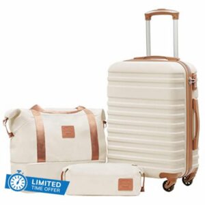 COOLIFE Suitcase Trolley Carry On Hand Cabin Luggage Set with TSA Lock
