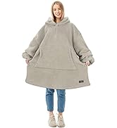 Catalonia Classy Fleece Hoodie Blanket Oversized with Quarter Zip, Warm Gift, Super Cozy Warm Wea...