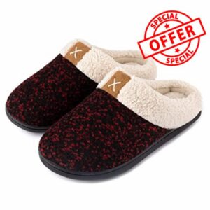 ULTRAIDEAS Ladies' Cozy Memory Foam Slippers Fuzzy Wool-Like Plush Fleece Lined House Shoes w/Indoor