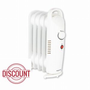 Warmlite WL43002YW 650 Watts 5 Fin Oil Filled Radiator with Adjustable Thermostat and Overheat Protection