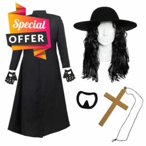 Adults 90s Wrestler Costume - Black Duster Jacket